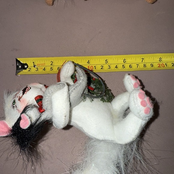 RARE Annalee Christmas Figurine Lot Snowman Reindeer Santa Mouse Lion Felt Plush - Picture 12 of 16